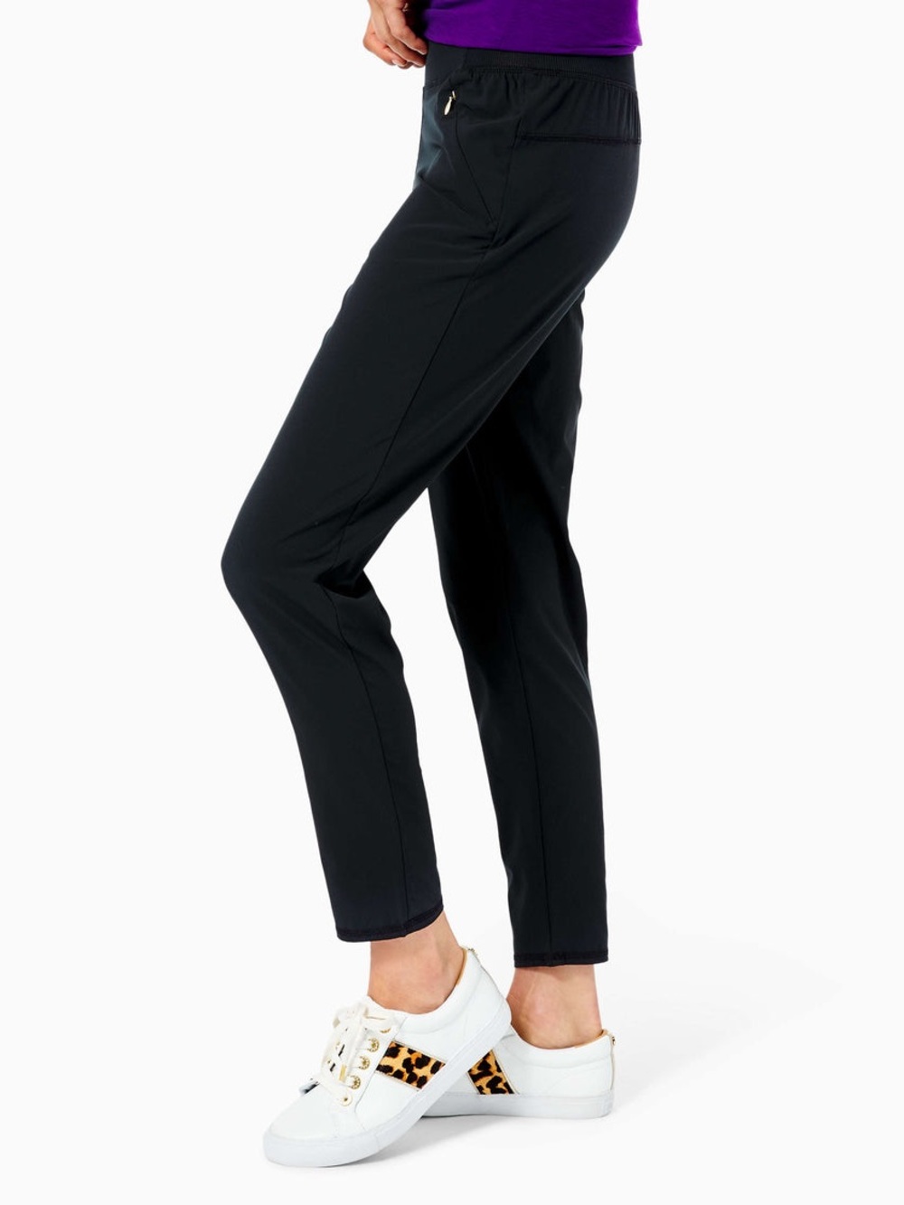 Lilly Pulitzer Luxletic Run Around Stretch Pant UPF 50 Black Joggers Size XL